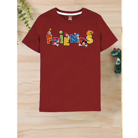 Disney Friends Letter Print Kids T-Shirt – Colorful and Fun