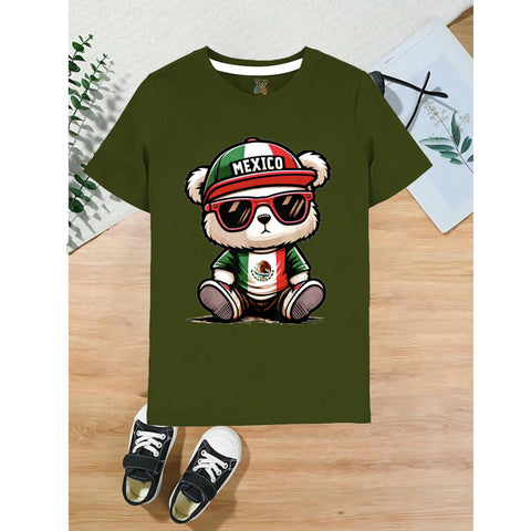 "Cool Mexico Bear Kids T-Shirt – Fun, Stylish, and Comfortable Wear"