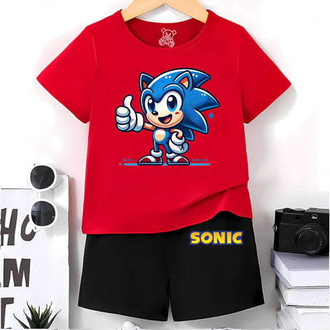 Red Sonic the Hedgehog Shorts Set