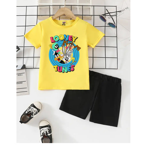 Kids Looney Tunes Cartoon T-Shirt and Shorts Set – Summer Casual Outfit for Boys & Girls